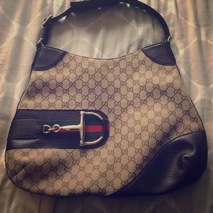 Gucci monogrammed canvas shoulder bag